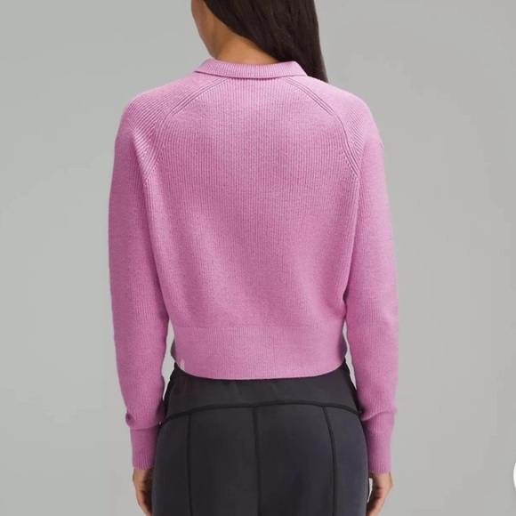 Lululemon Collared Merino Wool Blend Long Sleeve Sweater in Pink XL - Picture 10 of 14